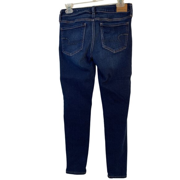 American Eagle Sz 6 Womens Next Level Jegging Dark HR Crop Stretch Denim Jeans - Picture 5 of 8